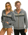 Aviator Nation Unisex 5 Stripe Hoodie - Heather Grey