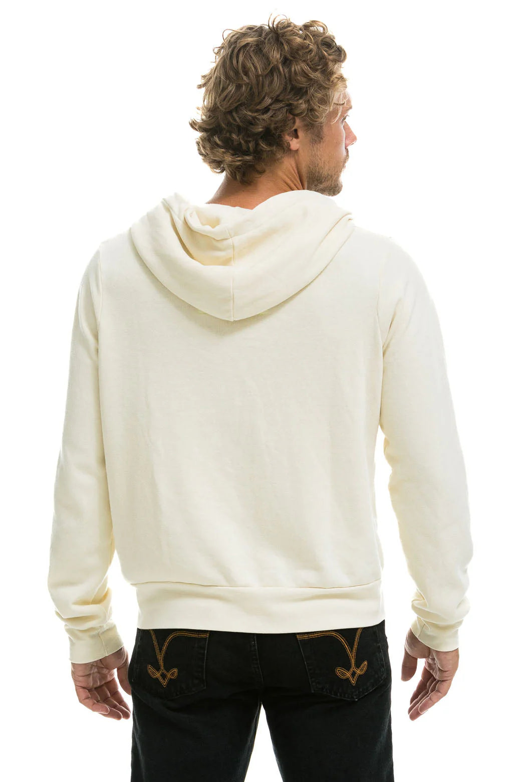 Aviator Nation Unisex 5 Stripe Hoodie - Vintage White / Blue