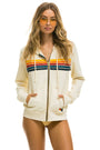 Aviator Nation Unisex 5 Stripe Hoodie - Vintage White