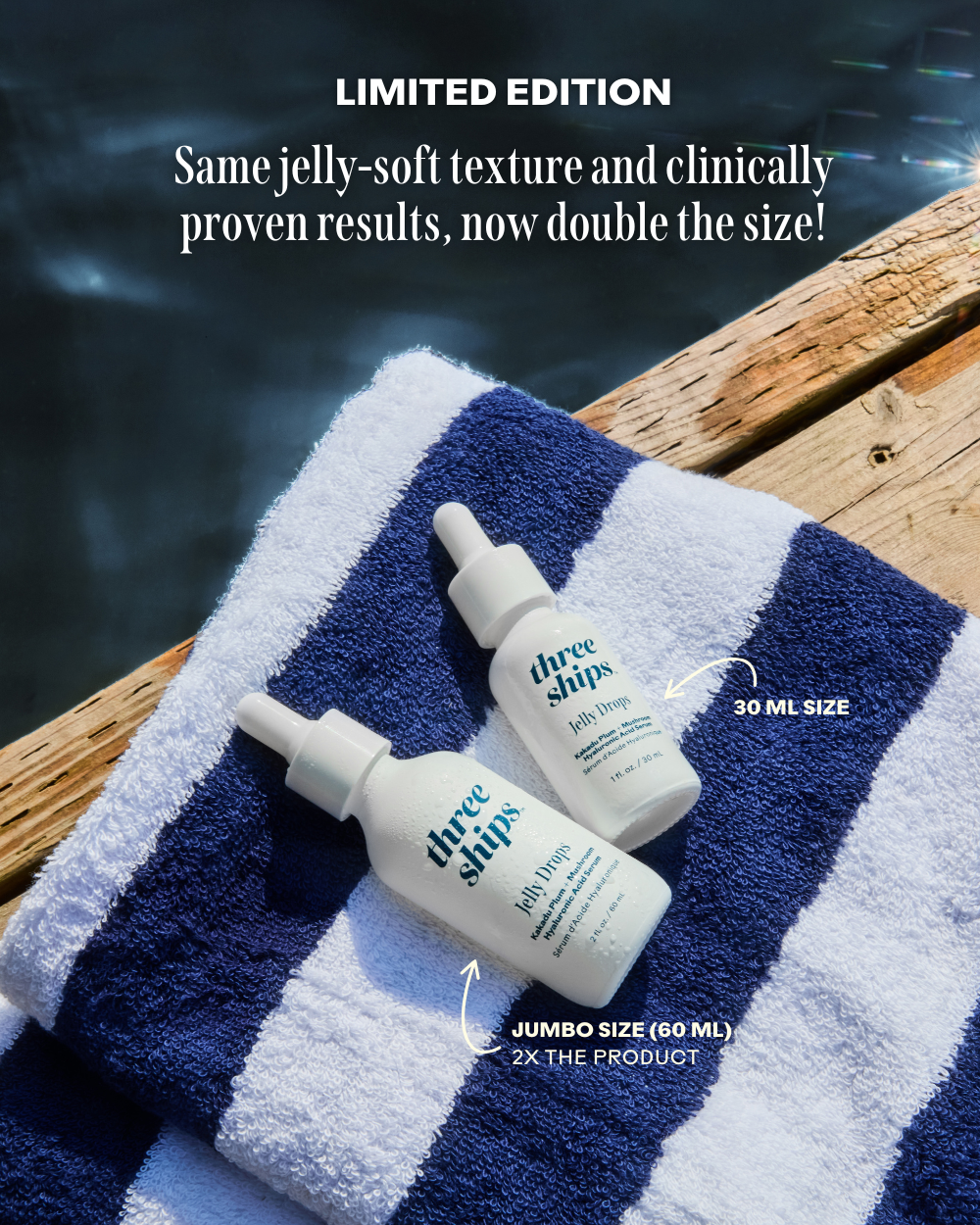 Three Ships Jumbo Jelly Drops™ Kakadu Plum + Mushroom Hyaluronic Acid Serum