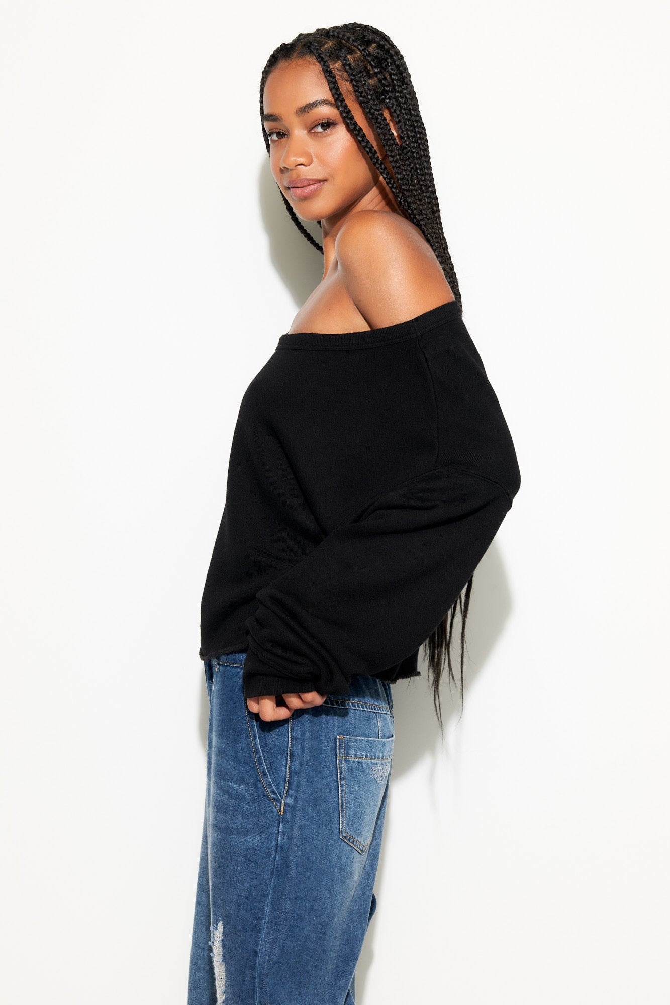 Spiritual Gangster &#39;Bella&#39; Off Shoulder Sweatshirt