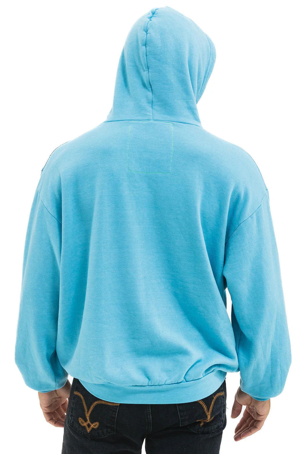 Aviator Nation Unisex Wave Stripe Pullover Hoodie - Aqua / Aqua