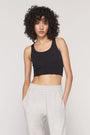 Spiritual Gangster 'Amor' Seamless Crop Tank - Black