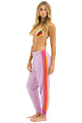 Aviator Nation 5 Stripe Sweatpants - Mauve / Magenta Orange