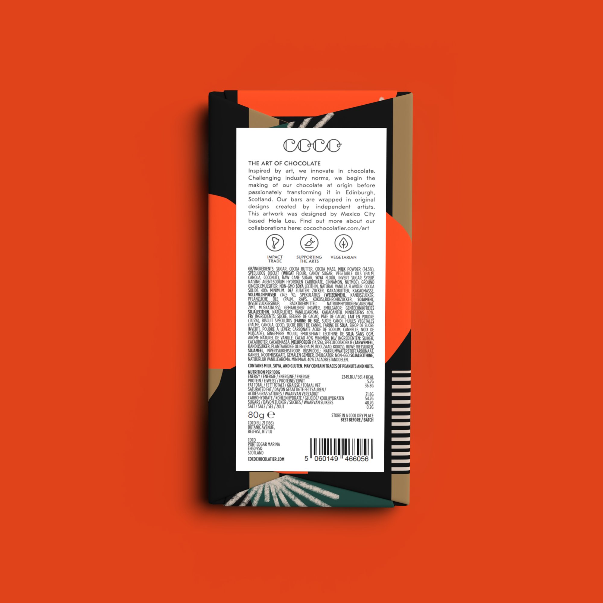 COCO Gingerbread Milk Chocolate Bar - 80g