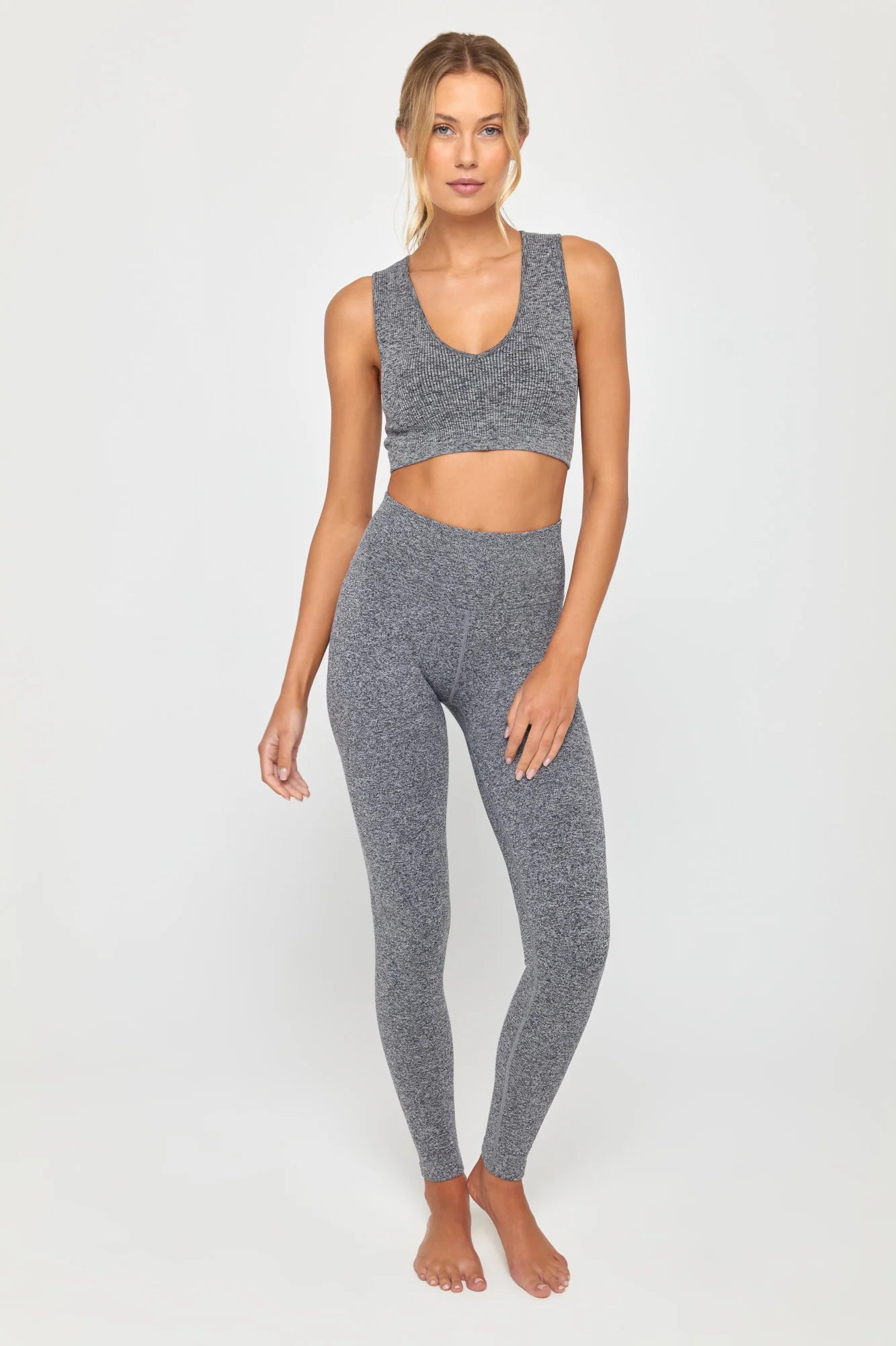 Spiritual Gangster &#39;Love Sculpt&#39; 7/8 Leggings - Heather Grey