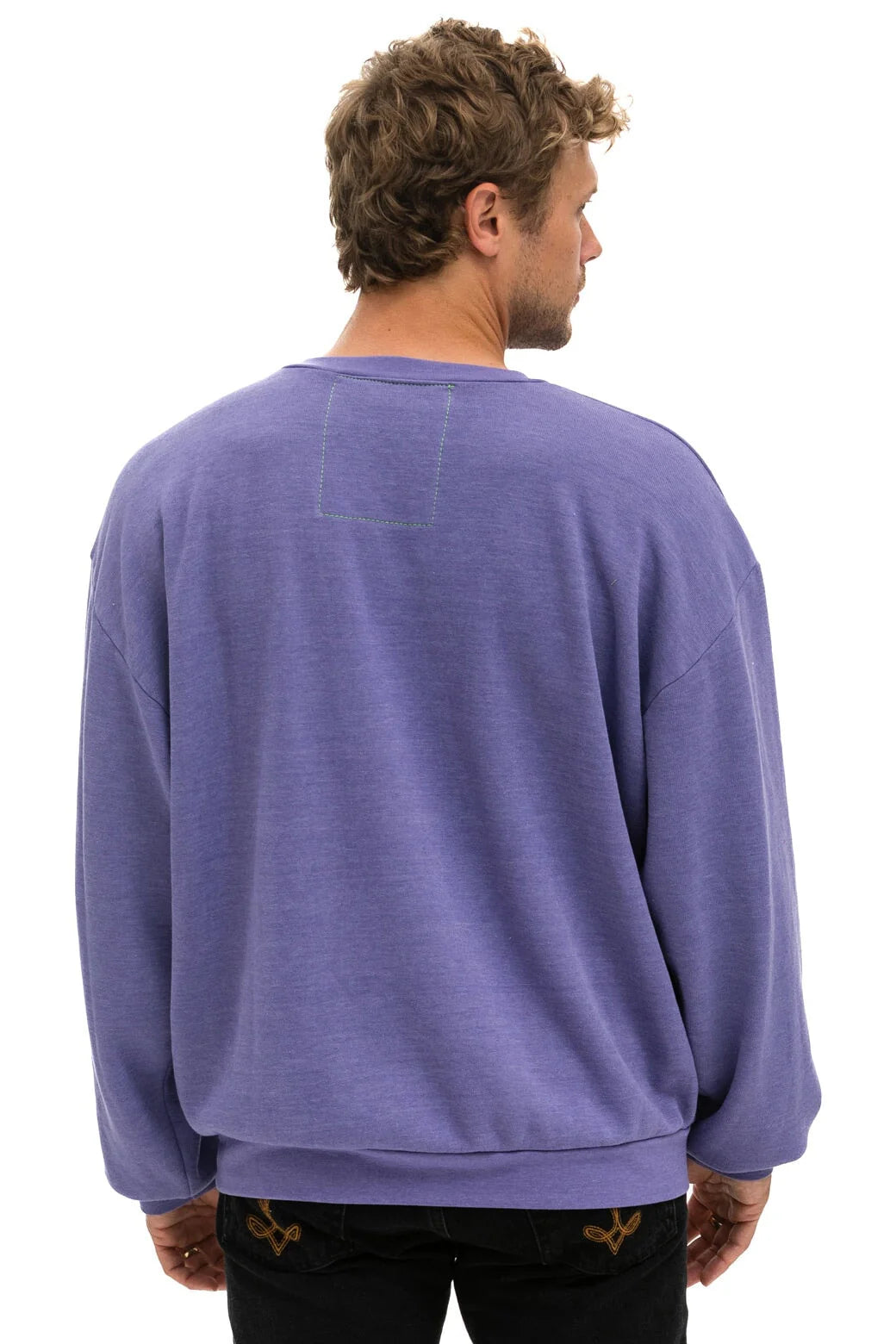 Aviator Nation Unisex Logo Stitch Relaxed Crew Sweatshirt - Lavender