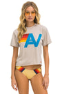 Aviator Nation Logo Boyfriend Tee - Sand