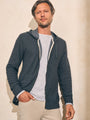 Faherty Men's Surf Waffle Zip Hoodie - Ash Heather